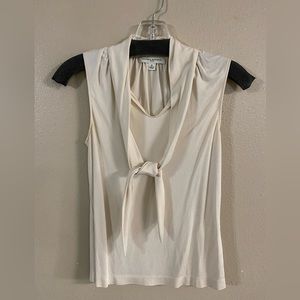 Banana Republic Silk small sleeveless top, cream, with tie neck